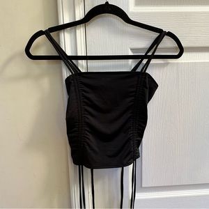 Urban Outfitters black translucent tie tank top